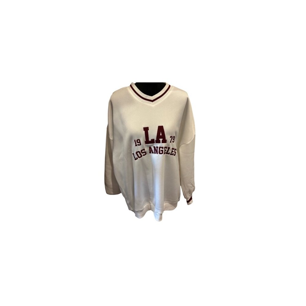Orangekiss White & Maroon Los Angeles 1979  Graphic Sweatshirt Vintage Style